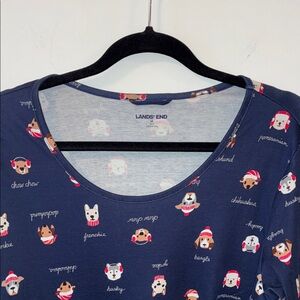 Lands' End Blue pajamas with Dog Print